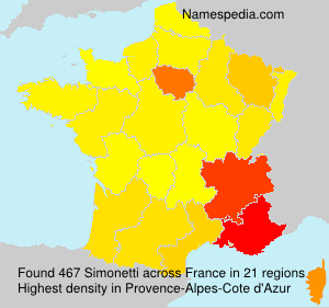 Surname Simonetti in France Surname Simonetti in France