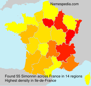 Surname Simonnin in France Surname Simonnin in France