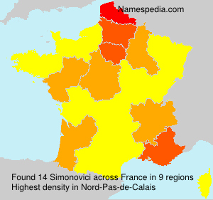 Surname Simonovici in France Surname Simonovici in France