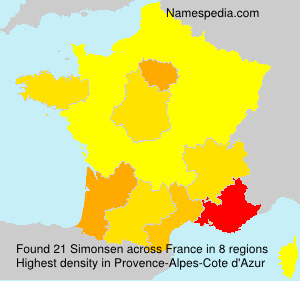 Surname Simonsen in France Surname Simonsen in France