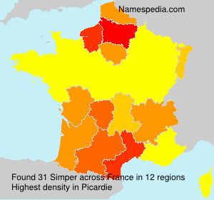 Surname Simper in France Surname Simper in France