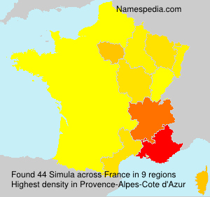 Surname Simula in France Surname Simula in France