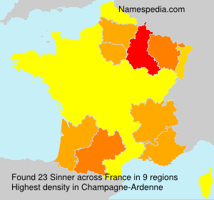 Surname Sinner in France