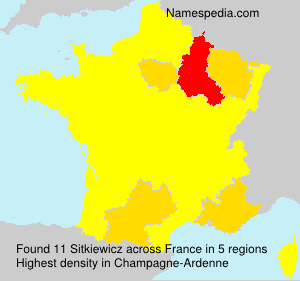 Surname Sitkiewicz in France Surname Sitkiewicz in France