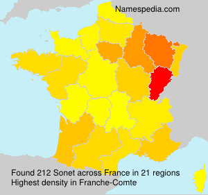 Surname Sonet in France Surname Sonet in France