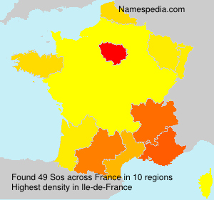 Surname Sos in France Surname Sos in France