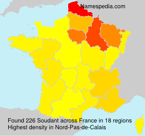 Surname Soudant in France Surname Soudant in France