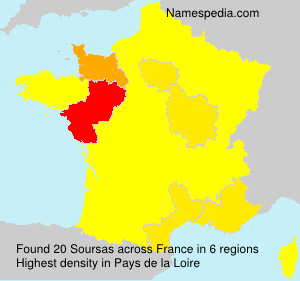 Surname Soursas in France Surname Soursas in France