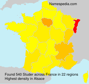 Surname Studer in France Surname Studer in France