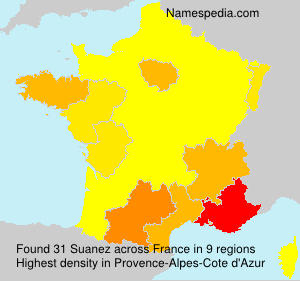 Surname Suanez in France Surname Suanez in France