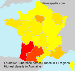 Surname Subercaze in France Surname Subercaze in France