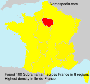 Surname Subramaniam in France Surname Subramaniam in France