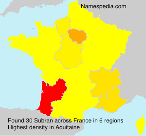 Surname Subran in France Surname Subran in France