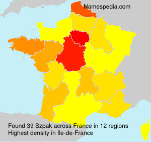 Surname Szpak in France Surname Szpak in France
