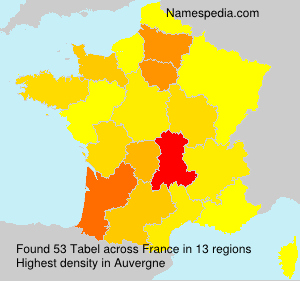 Surname Tabel in France Surname Tabel in France