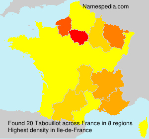 Surname Tabouillot in France Surname Tabouillot in France