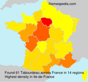 Surname Tabourdeau in France