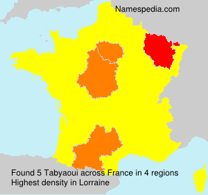 Surname Tabyaoui in France Surname Tabyaoui in France