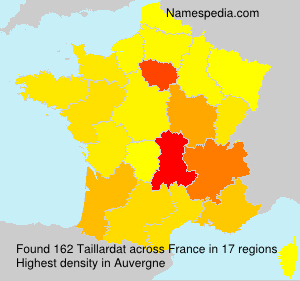 Surname Taillardat in France Surname Taillardat in France