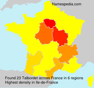 Surname Talbordet in France Surname Talbordet in France