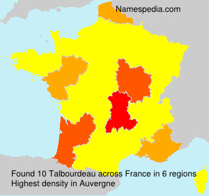 Surname Talbourdeau in France Surname Talbourdeau in France