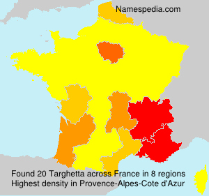 Surname Targhetta in France Surname Targhetta in France