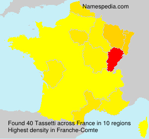 Surname Tassetti in France Surname Tassetti in France