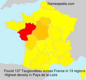 Surname Taugourdeau in France Surname Taugourdeau in France