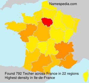 Surname Techer in France Surname Techer in France
