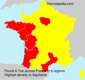 Surname Tee in France Surname Tee in France