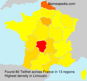 Surname Teilhet in France Surname Teilhet in France