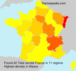 Surname Teke in France Surname Teke in France
