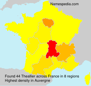 Surname Theallier in France Surname Theallier in France
