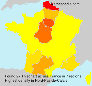 Surname Thiechart in France Surname Thiechart in France