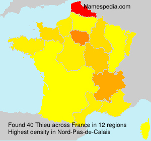 Surname Thieu in France Surname Thieu in France