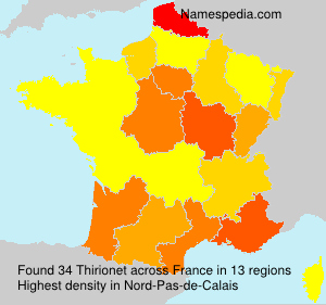 Surname Thirionet in France Surname Thirionet in France