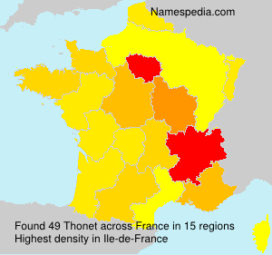 Surname Thonet in France Surname Thonet in France