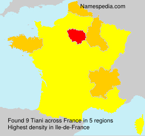 Surname Tiani in France Surname Tiani in France