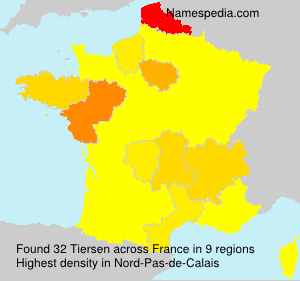Surname Tiersen in France
