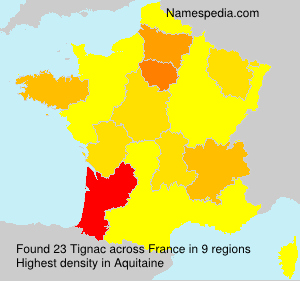Surname Tignac in France Surname Tignac in France