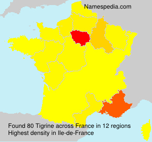 Surname Tigrine in France Surname Tigrine in France