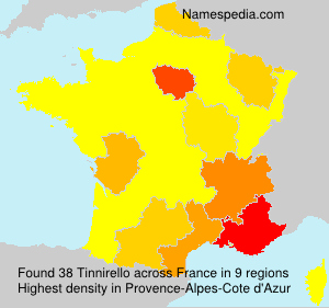 Surname Tinnirello in France Surname Tinnirello in France