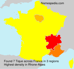 Surname Tique in France Surname Tique in France