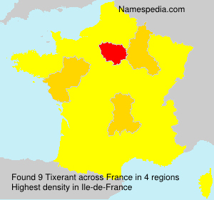 Surname Tixerant in France Surname Tixerant in France