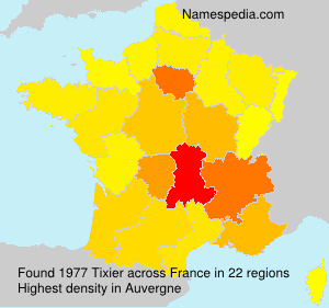 Surname Tixier in France Surname Tixier in France