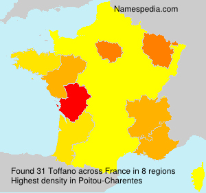 Surname Toffano in France