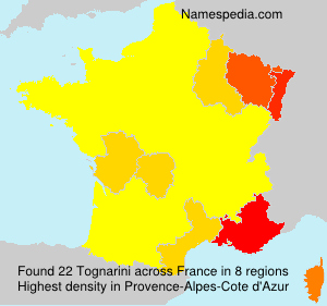 Surname Tognarini in France Surname Tognarini in France