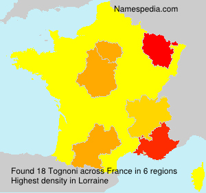 Surname Tognoni in France Surname Tognoni in France