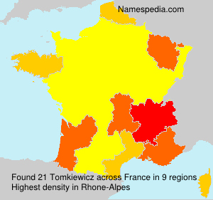 Surname Tomkiewicz in France Surname Tomkiewicz in France