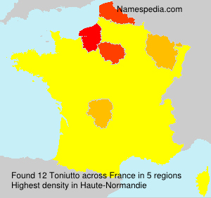 Surname Toniutto in France Surname Toniutto in France